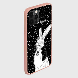 Чехол для iPhone 12 Pro Max Кролик черный маг - всё будет, цвет: 3D-светло-розовый — фото 2