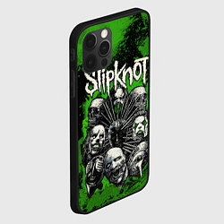 Чехол для iPhone 12 Pro Max Slipknot green abstract, цвет: 3D-черный — фото 2