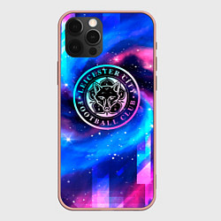 Чехол iPhone 12 Pro Max Leicester City неоновый космос
