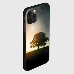 Чехол для iPhone 12 Pro Max Раскидистое дерево на фоне звёздного неба, цвет: 3D-черный — фото 2