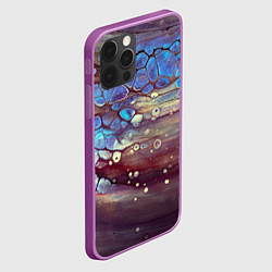 Чехол для iPhone 12 Pro Max Тёмный песок и синие блестящие камни, цвет: 3D-сиреневый — фото 2
