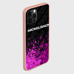 Чехол для iPhone 12 Pro Max Nickelback rock legends: символ сверху, цвет: 3D-светло-розовый — фото 2