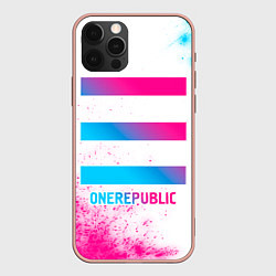 Чехол iPhone 12 Pro Max OneRepublic neon gradient style