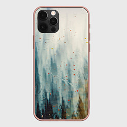 Чехол для iPhone 12 Pro Max Абстрактные водянистые паттерны и краски, цвет: 3D-светло-розовый