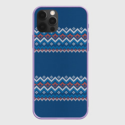 Чехол iPhone 12 Pro Max Вязанный синий стиль
