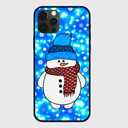 Чехол для iPhone 12 Pro Max Снеговик в шапке, цвет: 3D-черный