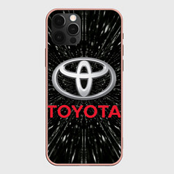 Чехол для iPhone 12 Pro Max Тойота, эмблема, автомобильная тема, цвет: 3D-светло-розовый