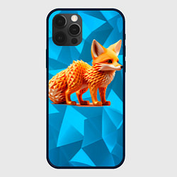Чехол для iPhone 12 Pro Max Полигональный лисёнок, цвет: 3D-черный