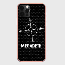 Чехол iPhone 12 Pro Max Megadeth glitch на темном фоне