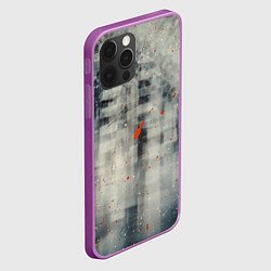 Чехол для iPhone 12 Pro Max Серый туман и оранжевые краски, цвет: 3D-сиреневый — фото 2