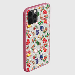 Чехол для iPhone 12 Pro Max Christmas Pattern, цвет: 3D-малиновый — фото 2