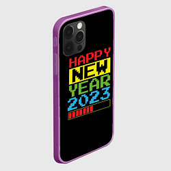 Чехол для iPhone 12 Pro Max Новый год 2023 загрузка, цвет: 3D-сиреневый — фото 2