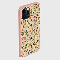 Чехол для iPhone 12 Pro Max Растения на бежевом фоне, цвет: 3D-светло-розовый — фото 2