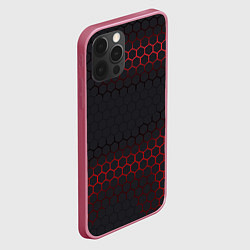 Чехол для iPhone 12 Pro Max Броня из стали красная, цвет: 3D-малиновый — фото 2