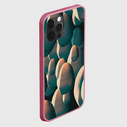 Чехол для iPhone 12 Pro Max Множество абстрактных летающих камней, цвет: 3D-малиновый — фото 2