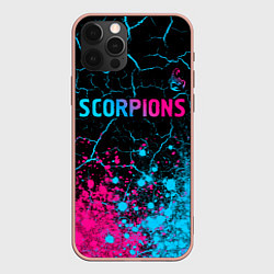 Чехол iPhone 12 Pro Max Scorpions - neon gradient: символ сверху