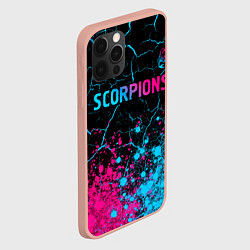Чехол для iPhone 12 Pro Max Scorpions - neon gradient: символ сверху, цвет: 3D-светло-розовый — фото 2