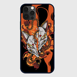 Чехол для iPhone 12 Pro Max Огненная маска кицунэ, цвет: 3D-черный