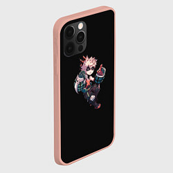 Чехол для iPhone 12 Pro Max Бакуго Кацуки - черный фон, цвет: 3D-светло-розовый — фото 2