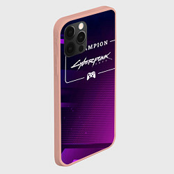 Чехол для iPhone 12 Pro Max Cyberpunk 2077 gaming champion: рамка с лого и джо, цвет: 3D-светло-розовый — фото 2