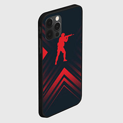 Чехол для iPhone 12 Pro Max Красный символ Counter Strike на темном фоне со ст, цвет: 3D-черный — фото 2