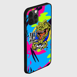Чехол для iPhone 12 Pro Max Lets play video games - dinosaur, цвет: 3D-черный — фото 2