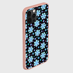 Чехол для iPhone 12 Pro Max Яркие зимние снежинки с цветными звездами, цвет: 3D-светло-розовый — фото 2