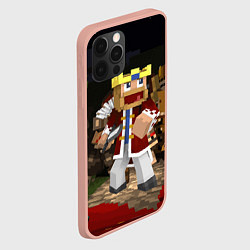 Чехол для iPhone 12 Pro Max Minecraft - warrior - video game - sword, цвет: 3D-светло-розовый — фото 2