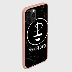 Чехол для iPhone 12 Pro Max Pink Floyd glitch на темном фоне, цвет: 3D-светло-розовый — фото 2