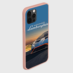 Чехол для iPhone 12 Pro Max Lamborghini Huracan STO - car racing, цвет: 3D-светло-розовый — фото 2