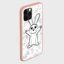 Чехол для iPhone 12 Pro Max Счастливый кролик и снежинки, цвет: 3D-светло-розовый — фото 2