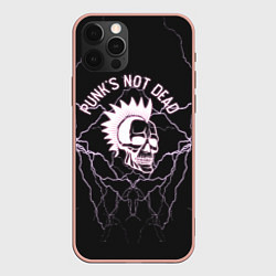 Чехол iPhone 12 Pro Max Punks not dead череп и молнии