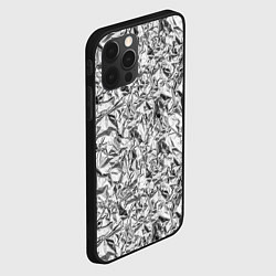 Чехол для iPhone 12 Pro Max Текстура мятой алюминиевой фольги, цвет: 3D-черный — фото 2