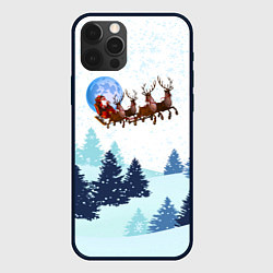 Чехол iPhone 12 Pro Max Санта на оленях