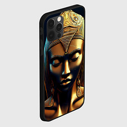 Чехол для iPhone 12 Pro Max Нейросеть - золотая статуя египетской царицы, цвет: 3D-черный — фото 2