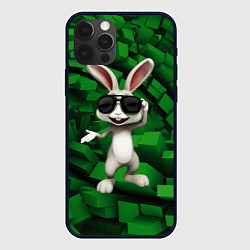 Чехол для iPhone 12 Pro Max Прикольный заяц в тёмных очках, цвет: 3D-черный