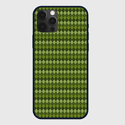 Чехол для iPhone 12 Pro Max Милитари ромб с полоской, цвет: 3D-черный