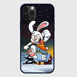 Чехол для iPhone 12 Pro Max Счастливый заяц 2023, цвет: 3D-черный
