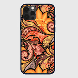 Чехол для iPhone 12 Pro Max Multicolored branching floral patterns, цвет: 3D-черный
