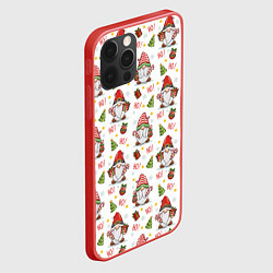 Чехол для iPhone 12 Pro Max Рождественские гномы с подарками, цвет: 3D-красный — фото 2