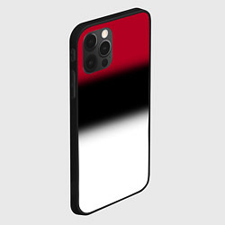 Чехол для iPhone 12 Pro Max Размытый полосатый узор черный красный белый, цвет: 3D-черный — фото 2