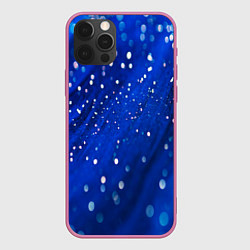 Чехол iPhone 12 Pro Max Белые пузыри на синем фоне