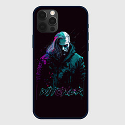 Чехол iPhone 12 Pro Max Ведьмак в неоновом стиле