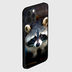 Чехол для iPhone 12 Pro Max Застенчивый енот, цвет: 3D-черный — фото 2