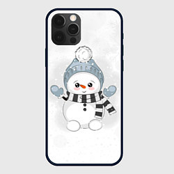 Чехол для iPhone 12 Pro Max Милый снеговик и снежинки, цвет: 3D-черный