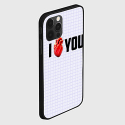 Чехол для iPhone 12 Pro Max I love you - сердце, цвет: 3D-черный — фото 2