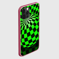 Чехол для iPhone 12 Pro Max Зелёный шар - оптическая иллюзия, цвет: 3D-малиновый — фото 2