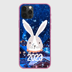 Чехол для iPhone 12 Pro Max 2023 крольчиха, цвет: 3D-малиновый