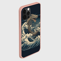 Чехол для iPhone 12 Pro Max Морской дракон в японском стиле, цвет: 3D-светло-розовый — фото 2