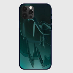 Чехол iPhone 12 Pro Max Волнообразные тёмно-зелёные линии